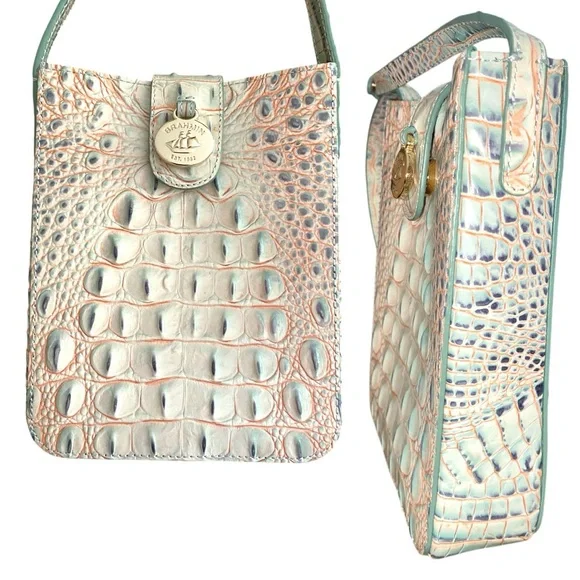 Vintage Color Authentic Brahmin Marley Melbourne Genuine Leather Crossbody Bag - Picture 6 of 10